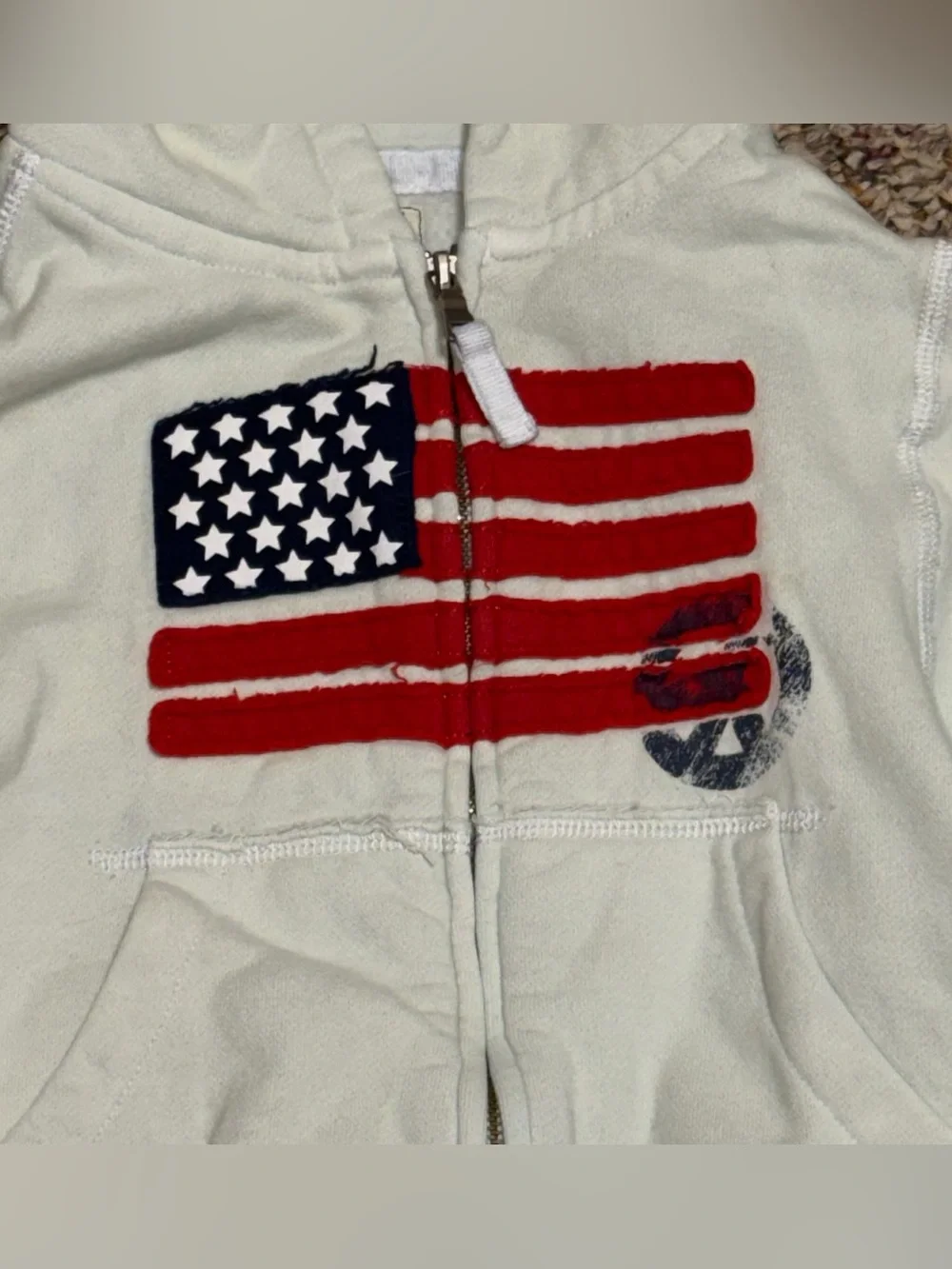 Boys‎ girls 4T hoodie Zip-Up Hoodie with Red, Blue Flag Graphic 4th of July